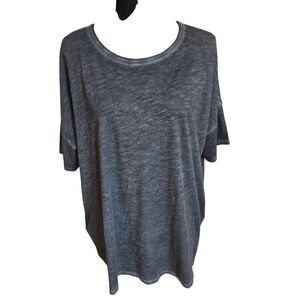 Eileen Fisher Womens Gray Slub Organic Cotton T Shirt Size Large